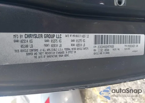 2013 Dodge Charger Sxt из США, поврежденный, VIN 2C3CDXHGXDH570928